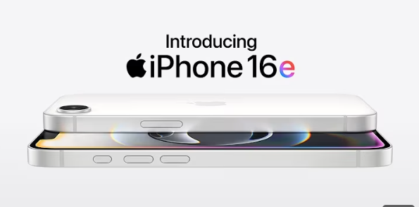 Apple iPhone 16E showcasing sleek design and advanced camera system."